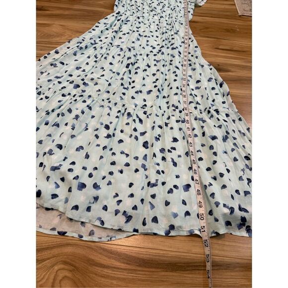 BELLA DAHL Flutter Raglan Maxi Tier Dress in Seaspray Dots Sz S - Picture 8 of 10